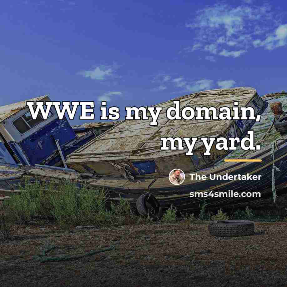 “WWE is my domain, my yard.…” quote by The Undertaker