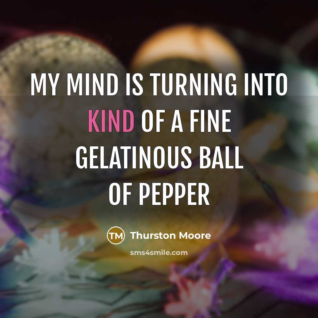 “My mind is turning into kind of a fine gelatinous…” quote by Thurston Moore