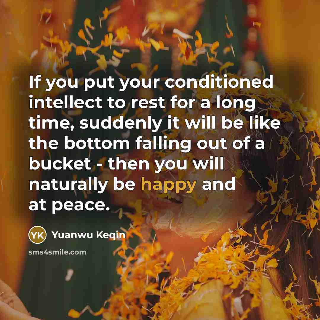 “If you put your conditioned intellect to rest for a…” quote by Yuanwu Keqin