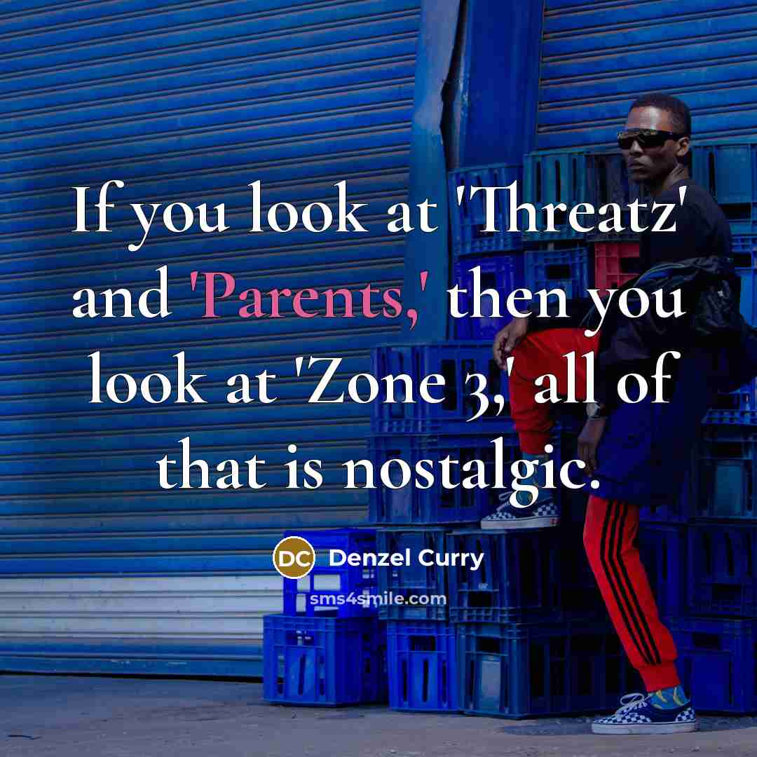 “If you look at 'Threatz' and 'Parents,' then you look…” quote by Denzel Curry
