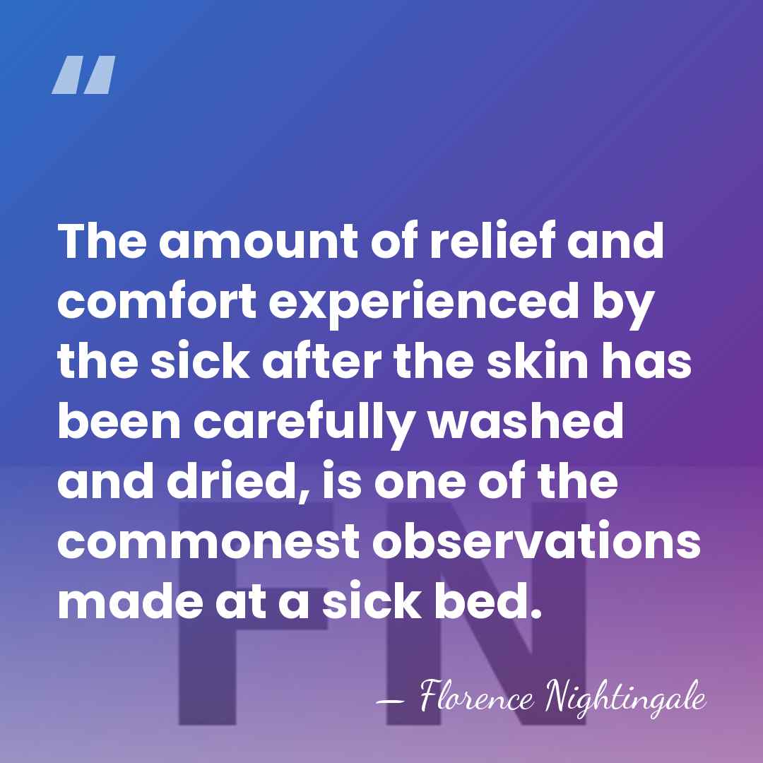 The amount of relief and comfort experienced by the sick after the&hellip; - Florence Nightingale