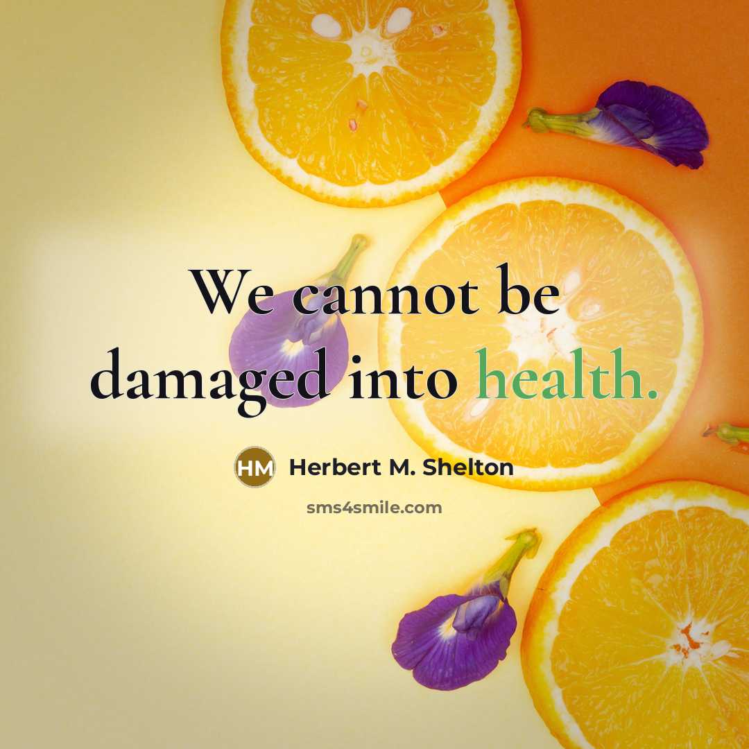 “We cannot be damaged into health.…” quote by Herbert M. Shelton