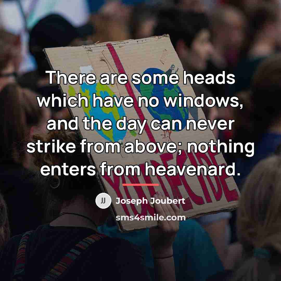 “There are some heads which have no windows, and the…” quote by Joseph Joubert