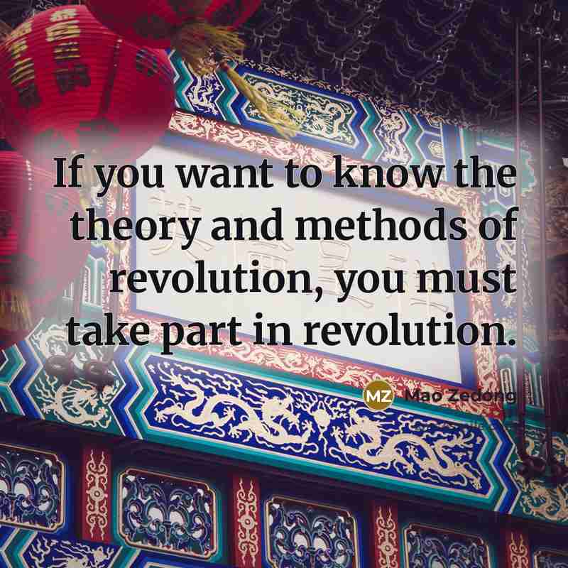 “If you want to know the theory and methods of…” quote by Mao Zedong