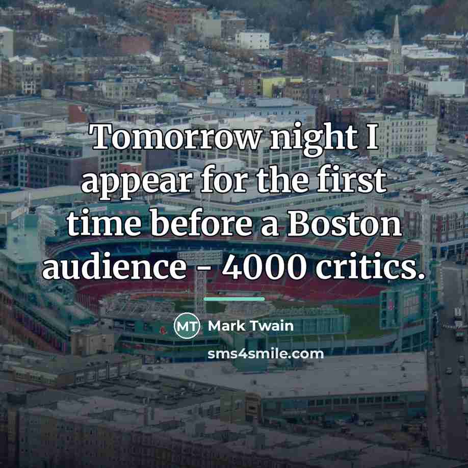 “Tomorrow night I appear for the first time before a…” quote by Mark Twain