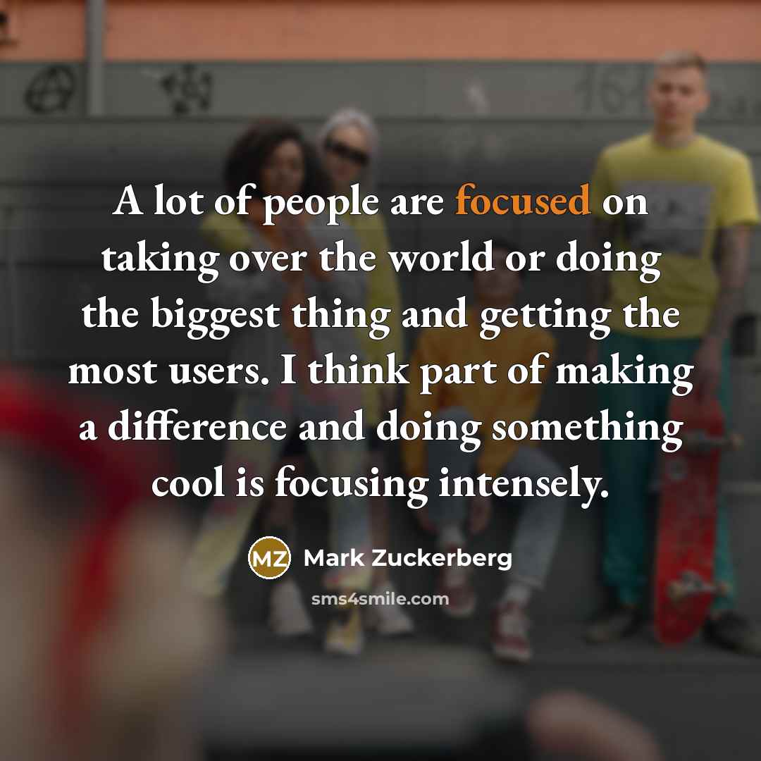 “A lot of people are focused on taking over the…” quote by Mark Zuckerberg