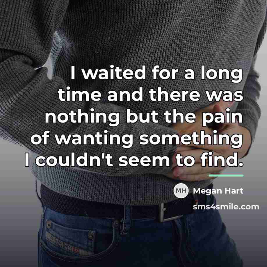 “I waited for a long time and there was nothing…” quote by Megan Hart