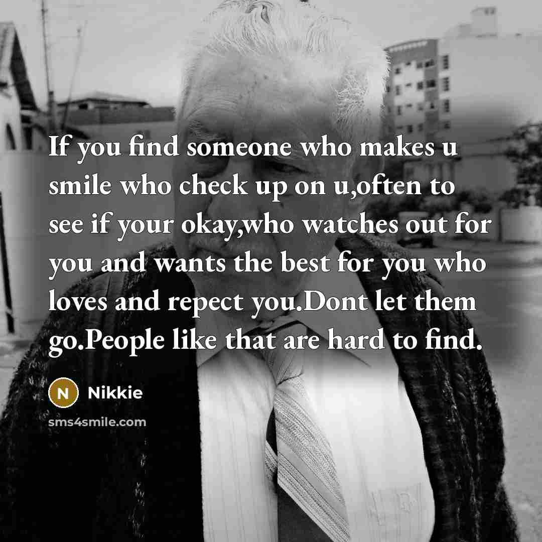 “If you find someone who makes u smile who check…” quote by Nikkie