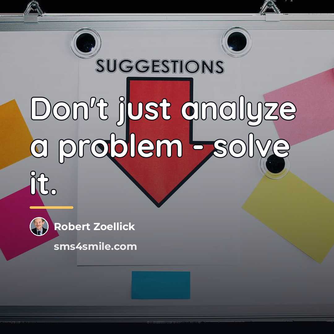 “Don't just analyze a problem - solve it.…” quote by Robert Zoellick