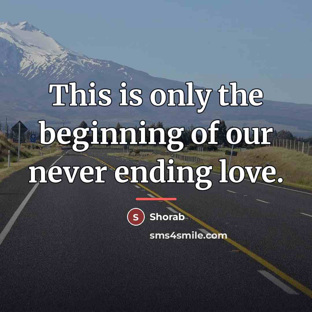 “This is only the beginning of our never ending love.…” quote by Shorab