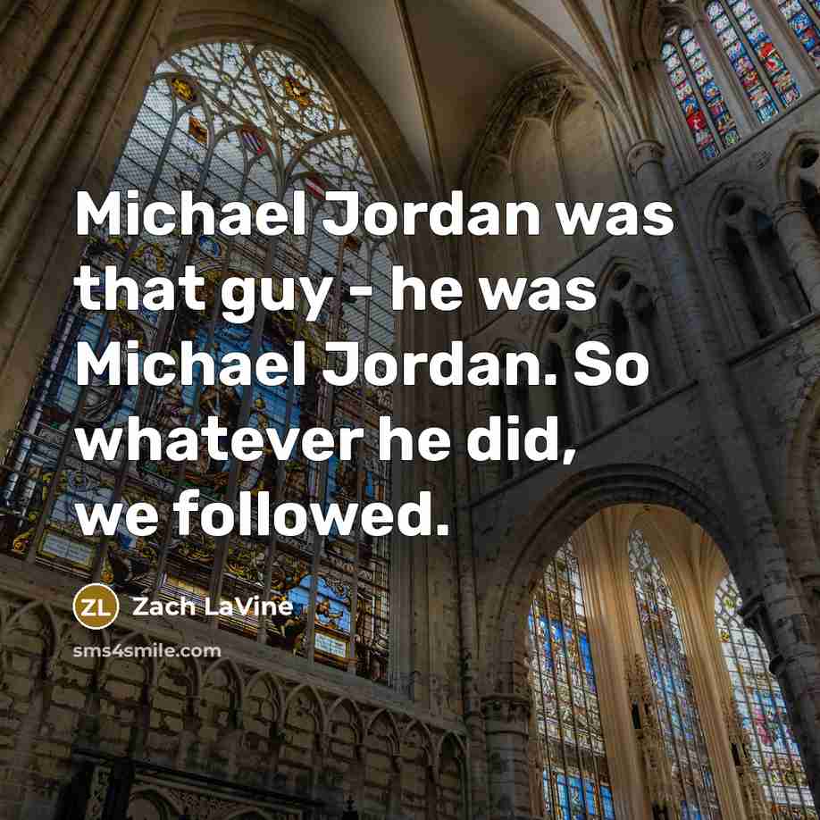 “Michael Jordan was that guy - he was Michael Jordan.…” quote by Zach LaVine