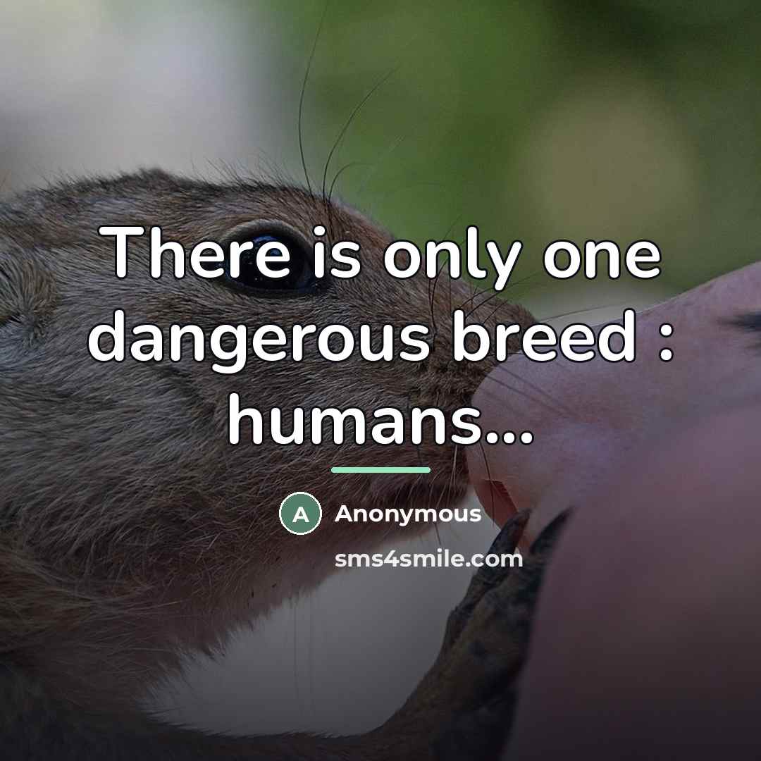 “There is only one dangerous breed : humans...…” quote by Anonymous
