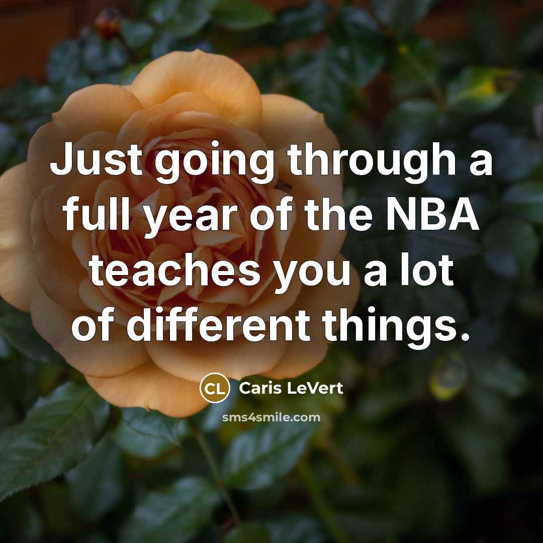 “Just going through a full year of the NBA teaches you a lot of different things.” quote by Caris LeVert