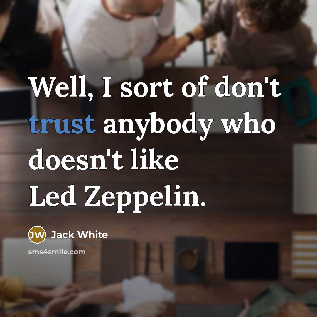 “Well, I sort of don't trust anybody who doesn't like…” quote by Jack White
