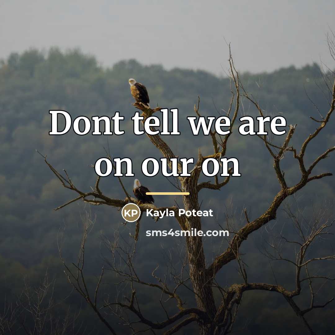 “Dont tell we are on our on…” quote by Kayla Poteat