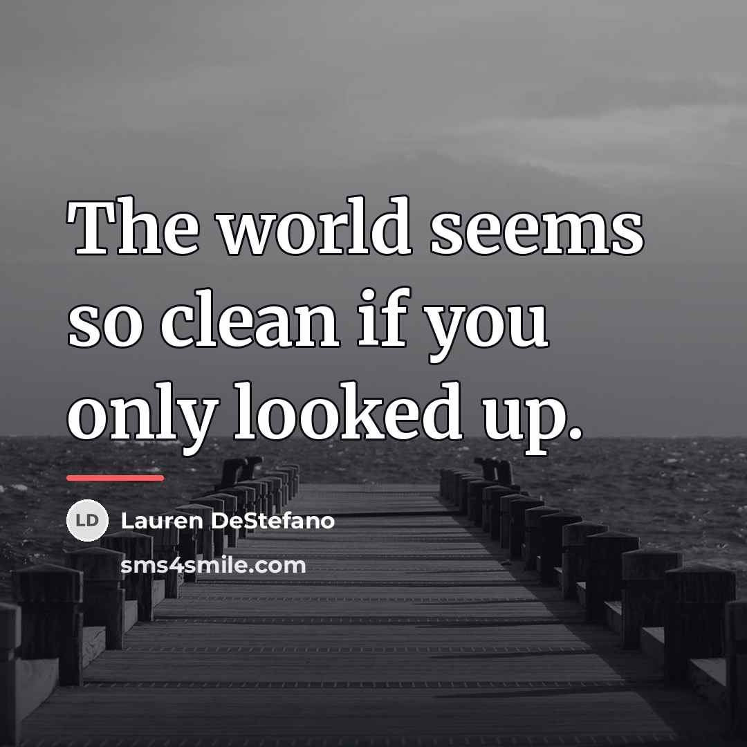 “The world seems so clean if you only looked up.…” quote by Lauren DeStefano
