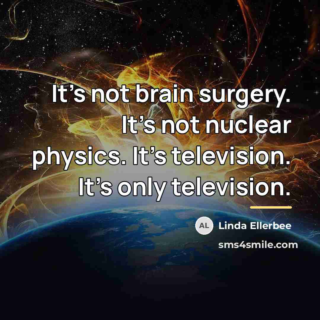 “It's not brain surgery. It's not nuclear physics. It's television.…” quote by Linda Ellerbee
