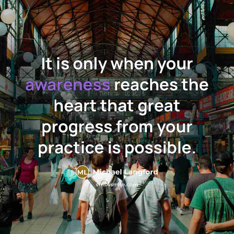 “It is only when your awareness reaches the heart that…” quote by Michael Langford