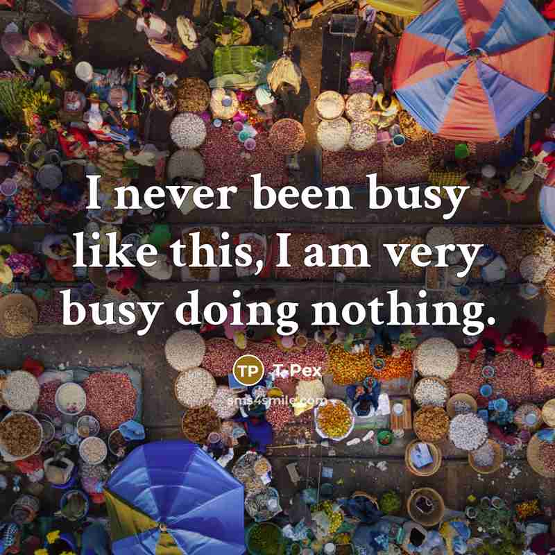 “I never been busy like this, I am very busy doing nothing.” quote by T-Pex