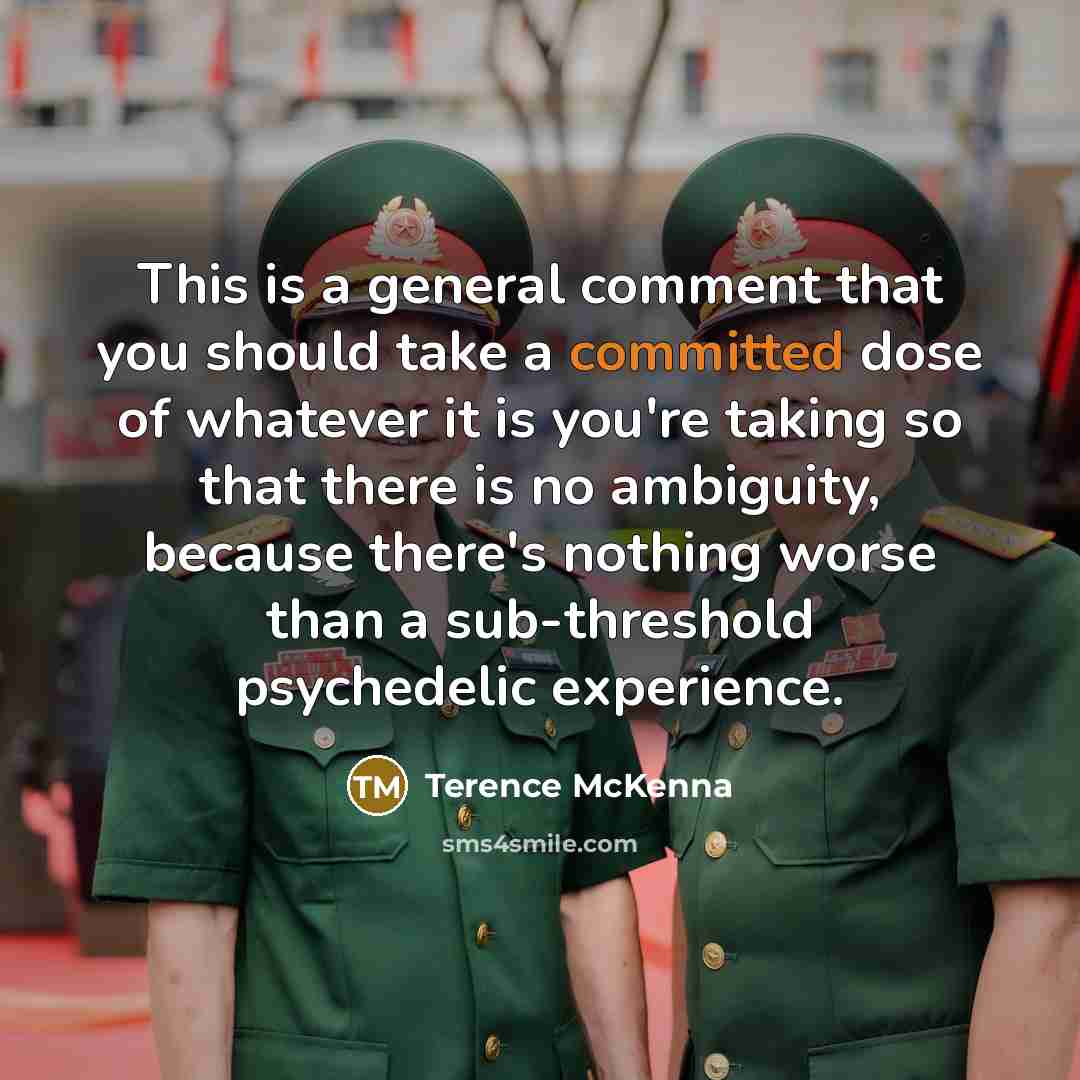 “This is a general comment that you should take a…” quote by Terence McKenna