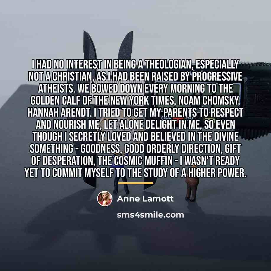 “I had NO interest in being a theologian, especially not…” quote by Anne Lamott