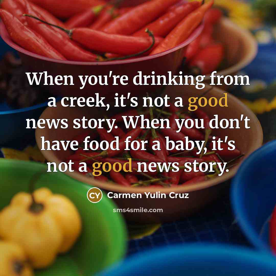 “When you're drinking from a creek, it's not a good…” quote by Carmen Yulin Cruz