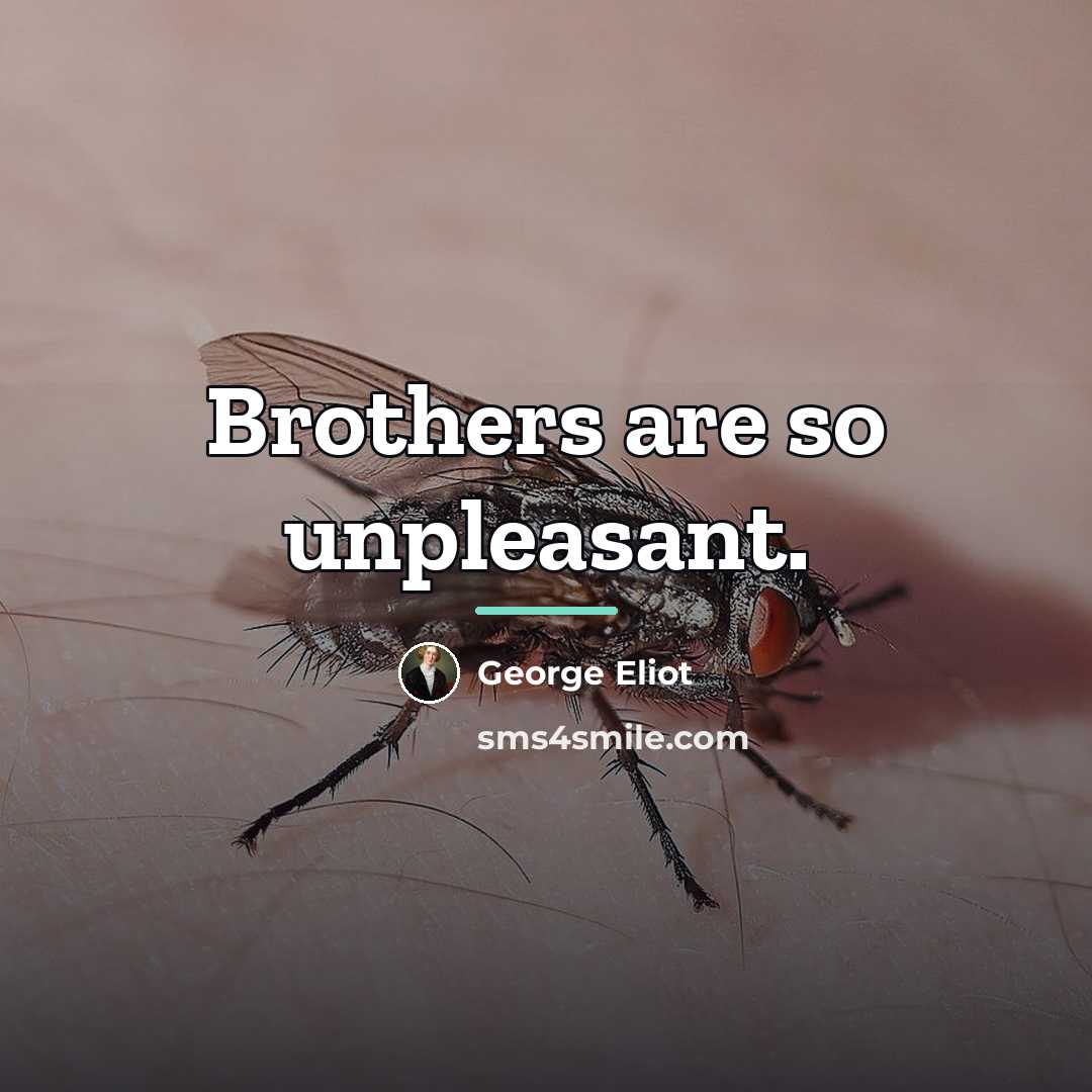 “Brothers are so unpleasant.…” quote by George Eliot