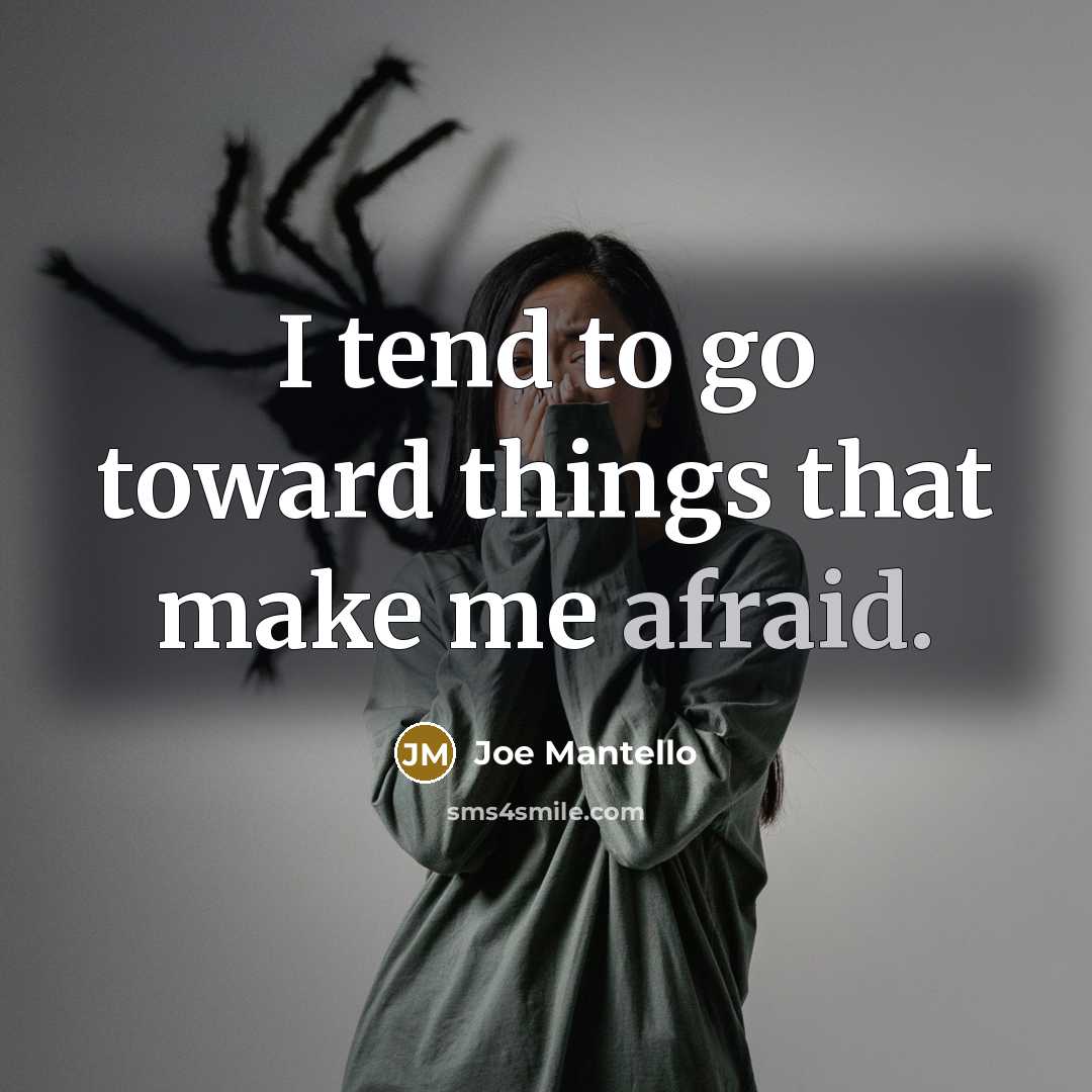 “I tend to go toward things that make me afraid.…” quote by Joe Mantello