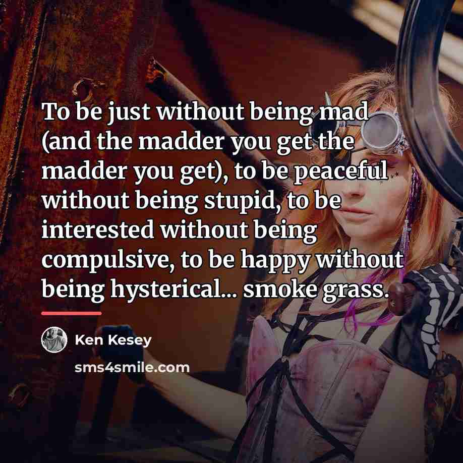 “To be just without being mad (and the madder you…” quote by Ken Kesey