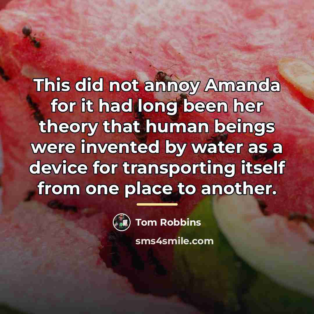 “This did not annoy Amanda for it had long been…” quote by Tom Robbins