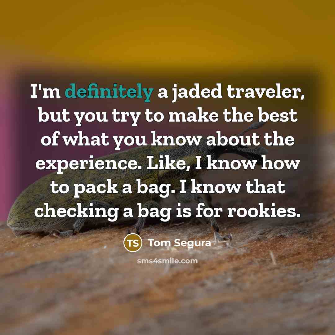 “I'm definitely a jaded traveler, but you try to make…” quote by Tom Segura