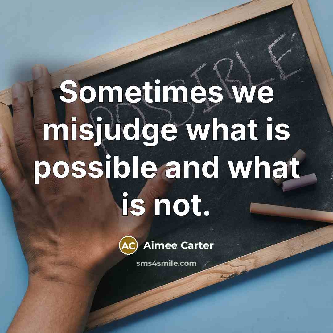 “Sometimes we misjudge what is possible and what is not.” quote by Aimee Carter
