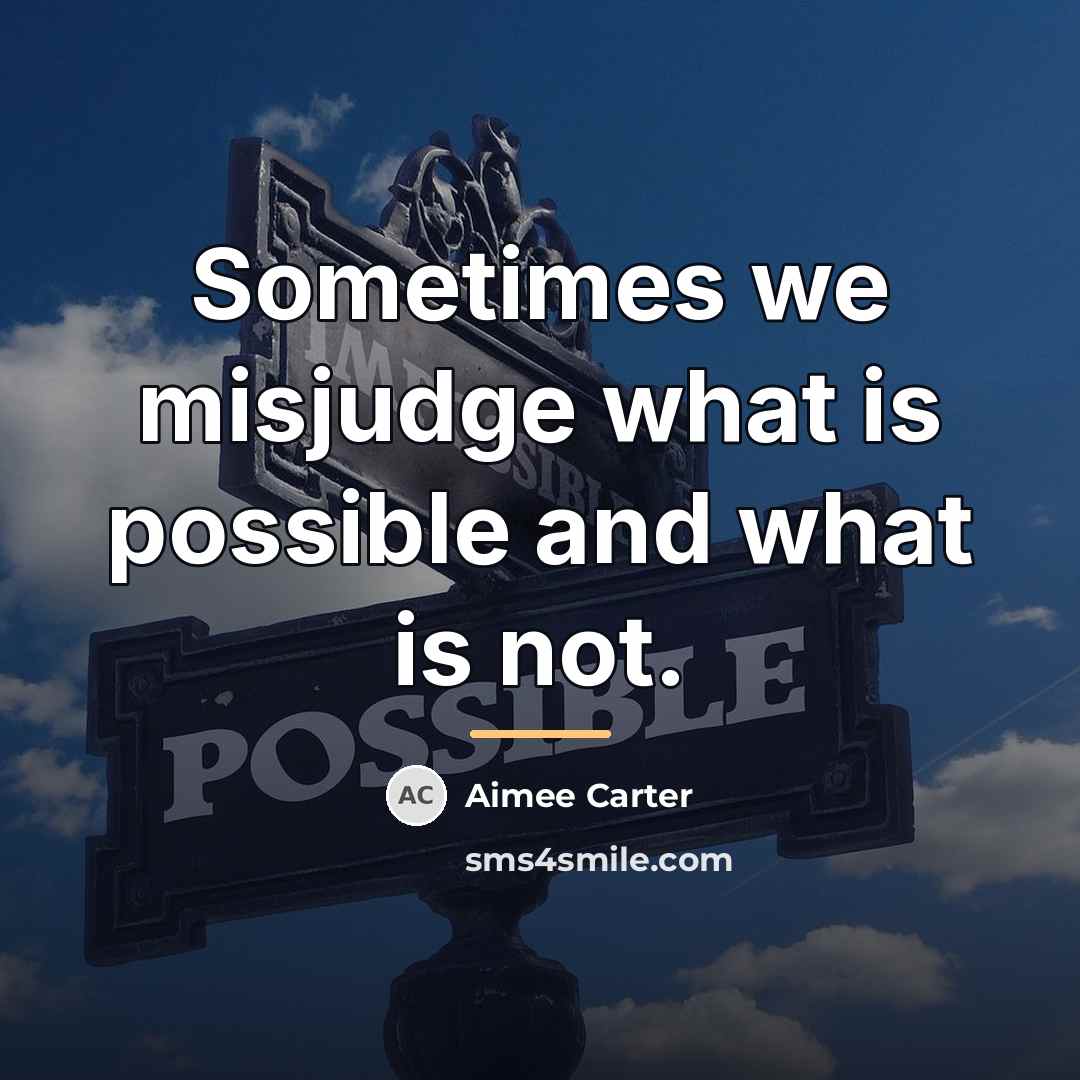 “Sometimes we misjudge what is possible and what is not.…” quote by Aimee Carter
