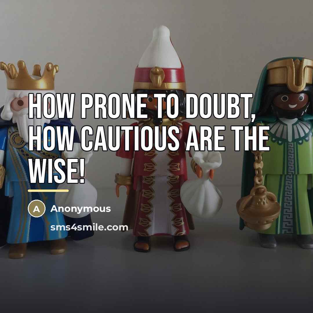 “How prone to doubt, how cautious are the wise!…” quote by Anonymous