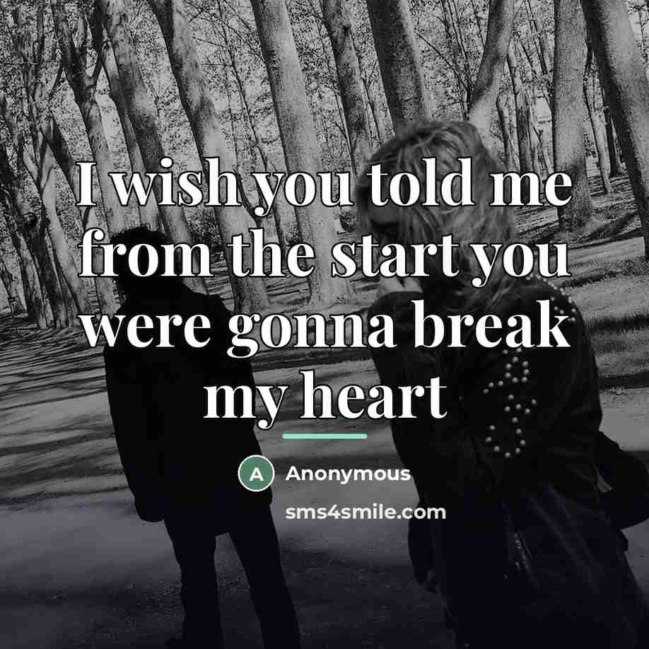 “I wish you told me from the start you were…” quote by Anonymous