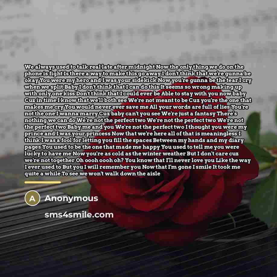 “We always used to talk real late after midnight Now…” quote by Anonymous