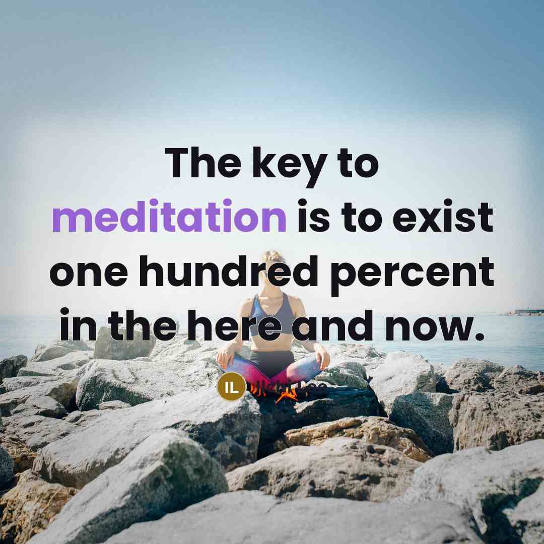 “The key to meditation is to exist one hundred percent…” quote by Ilchi Lee