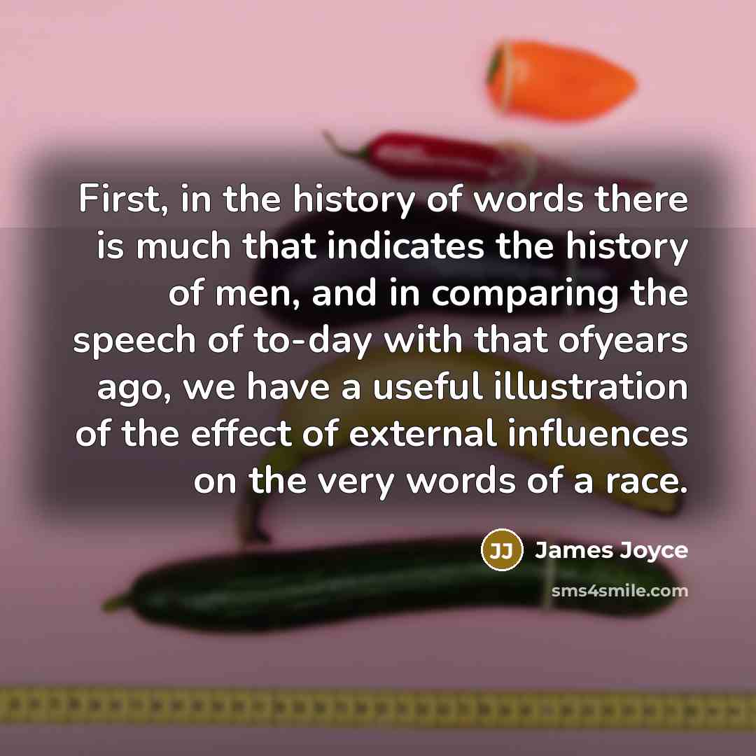 “First, in the history of words there is much that…” quote by James Joyce