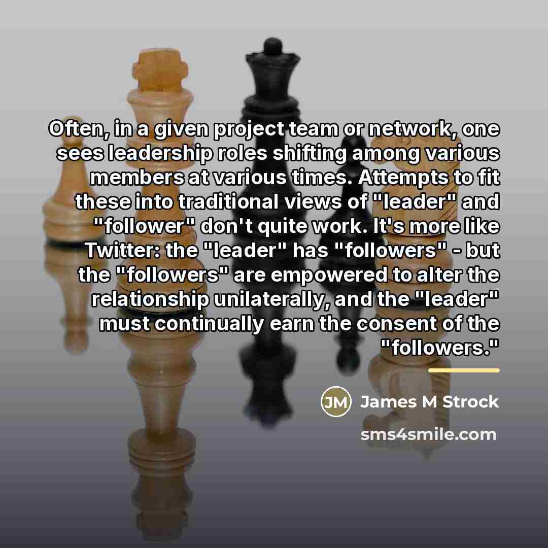 “Often, in a given project team or network, one sees…” quote by James M Strock