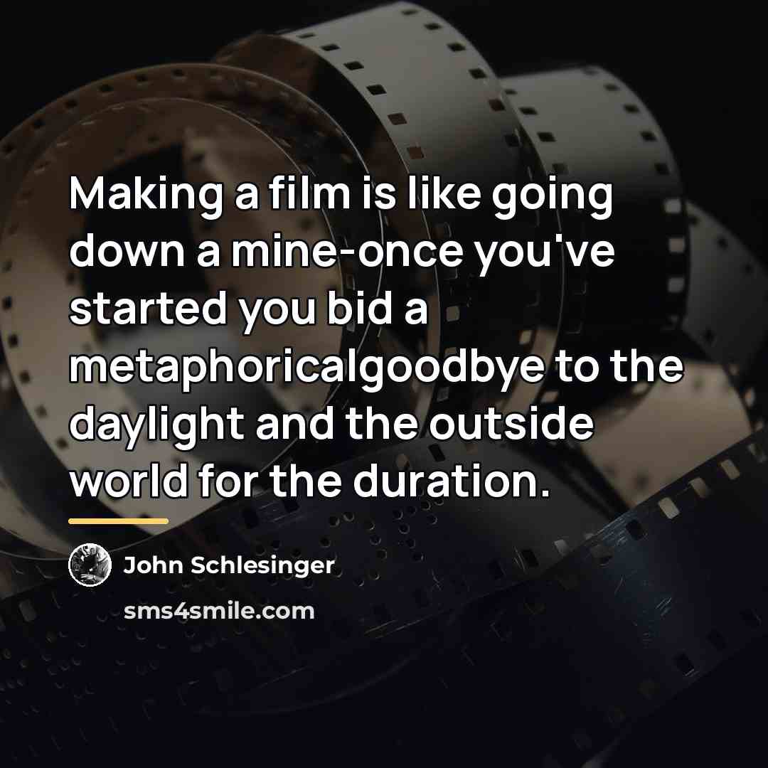 “Making a film is like going down a mine-once you've…” quote by John Schlesinger