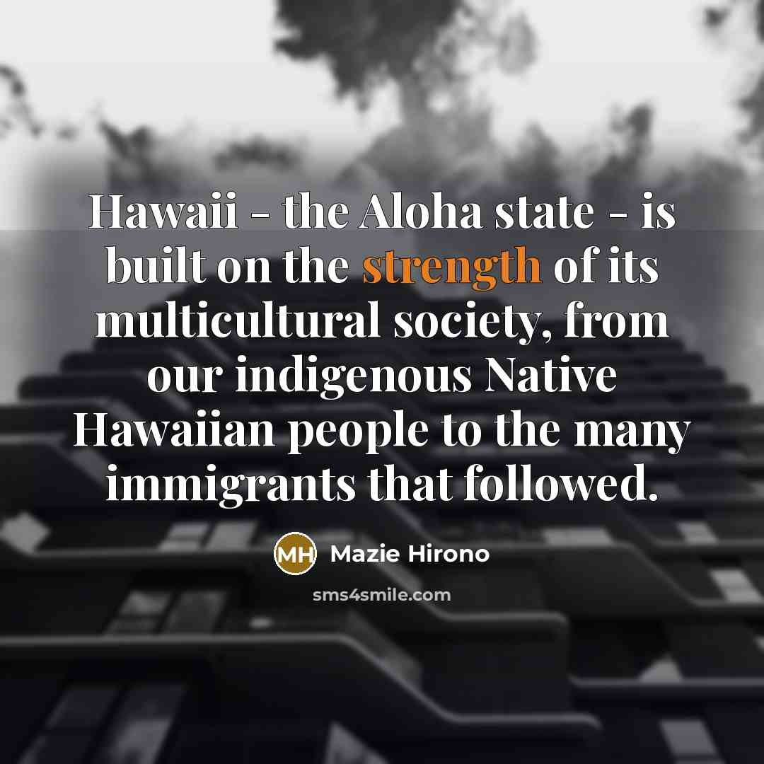 “Hawaii - the Aloha state - is built on the…” quote by Mazie Hirono