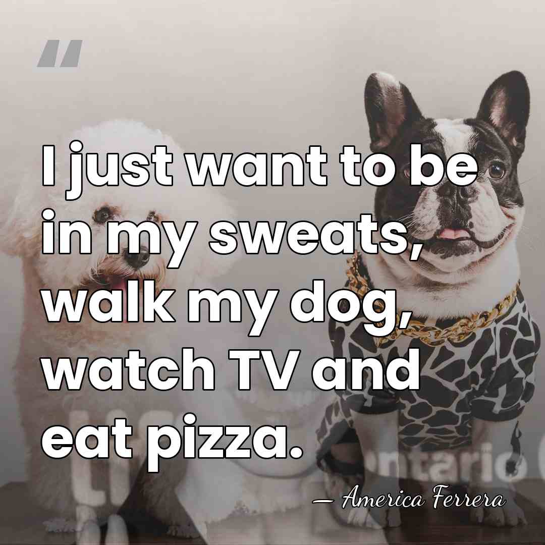 I just want to be in my sweats, walk my dog, watch&hellip; - America Ferrera