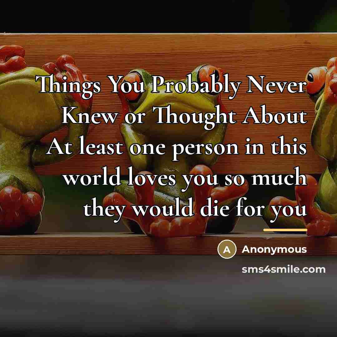 “Things You Probably Never Knew or Thought About At least…” quote by Anonymous