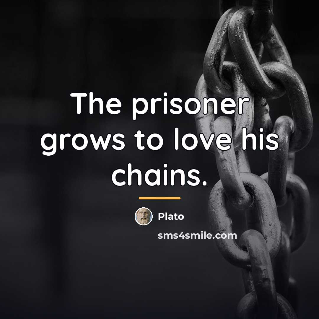 “The prisoner grows to love his chains.…” quote by Plato