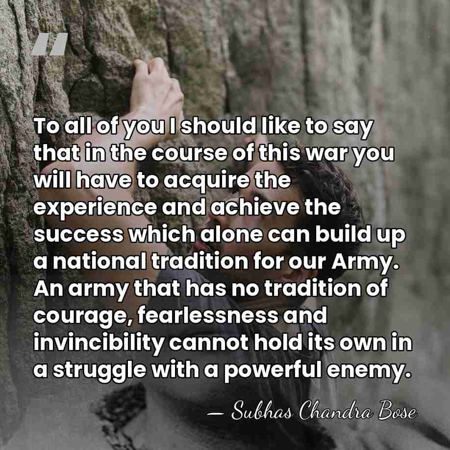 To all of you I should like to say that in the&hellip; - Subhas Chandra Bose