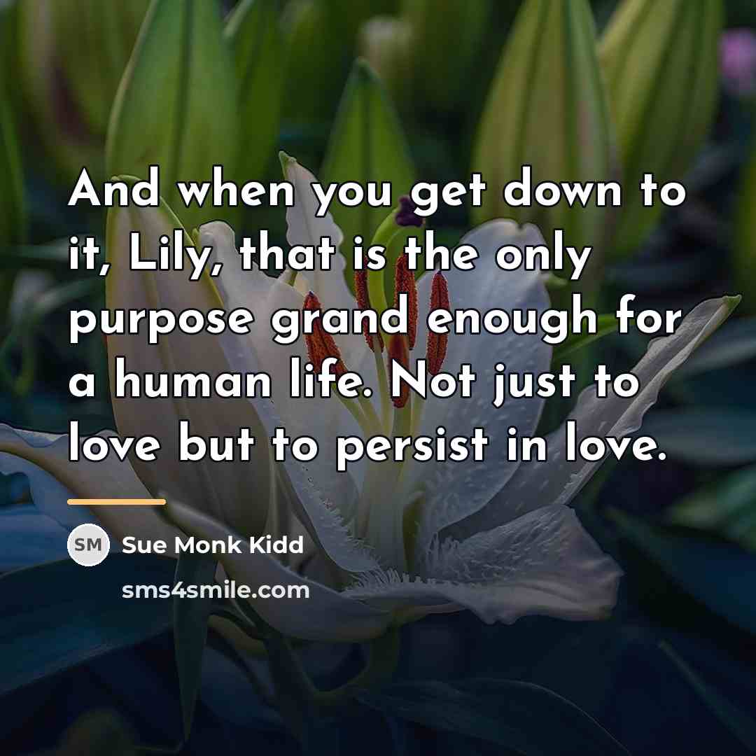 “And when you get down to it, Lily, that is…” quote by Sue Monk Kidd