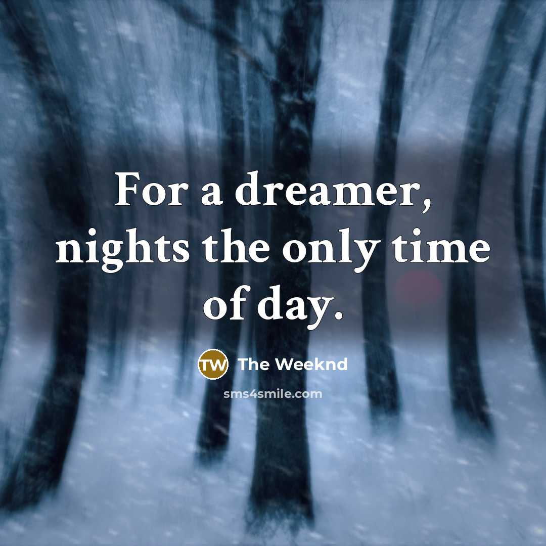 “For a dreamer, nights the only time of day.” quote by The Weeknd