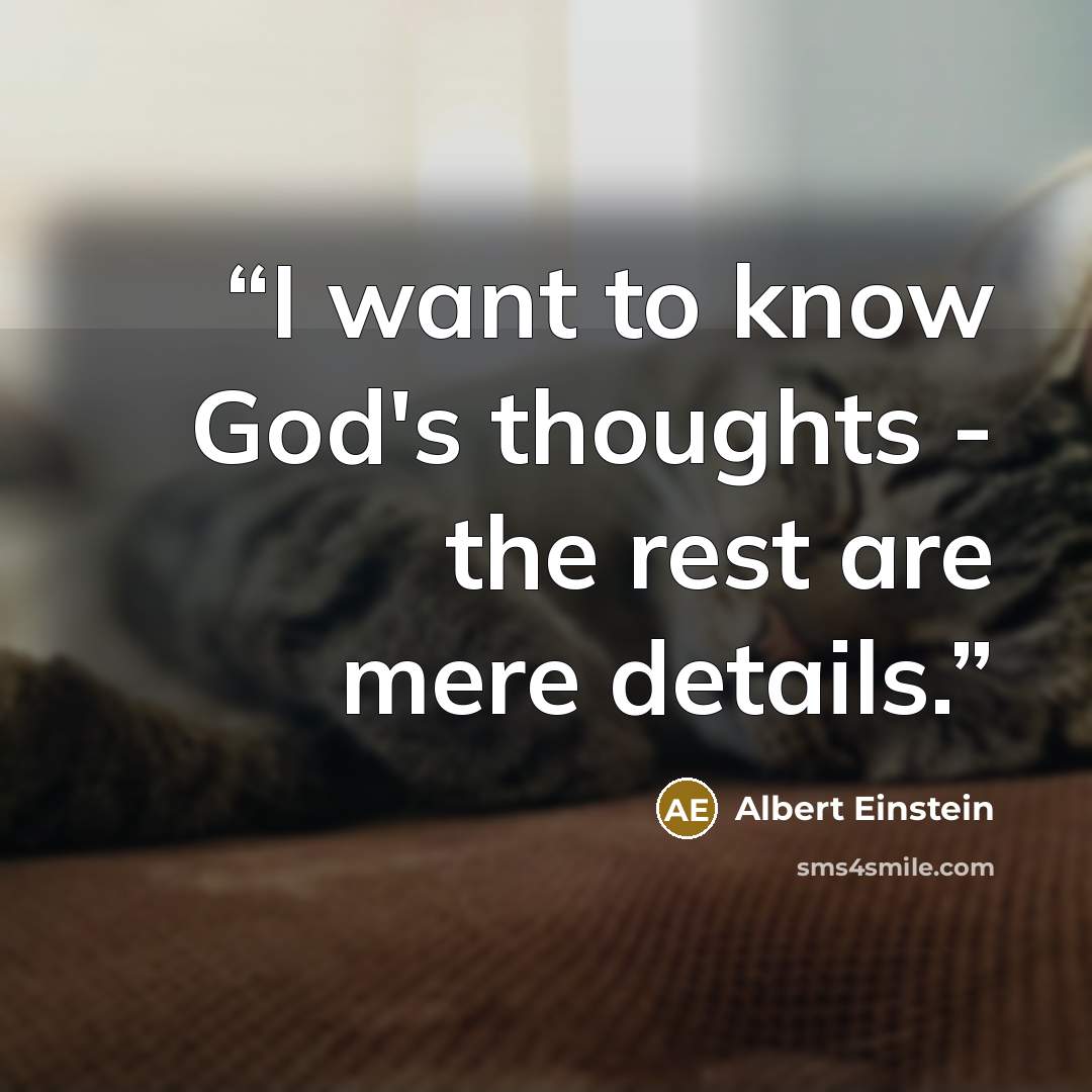 “I want to know God's thoughts - the rest are mere details.” quote by Albert Einstein