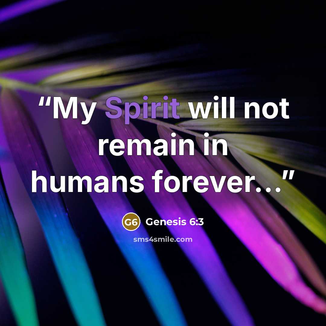 “My Spirit will not remain in humans forever...” quote by Genesis 6:3