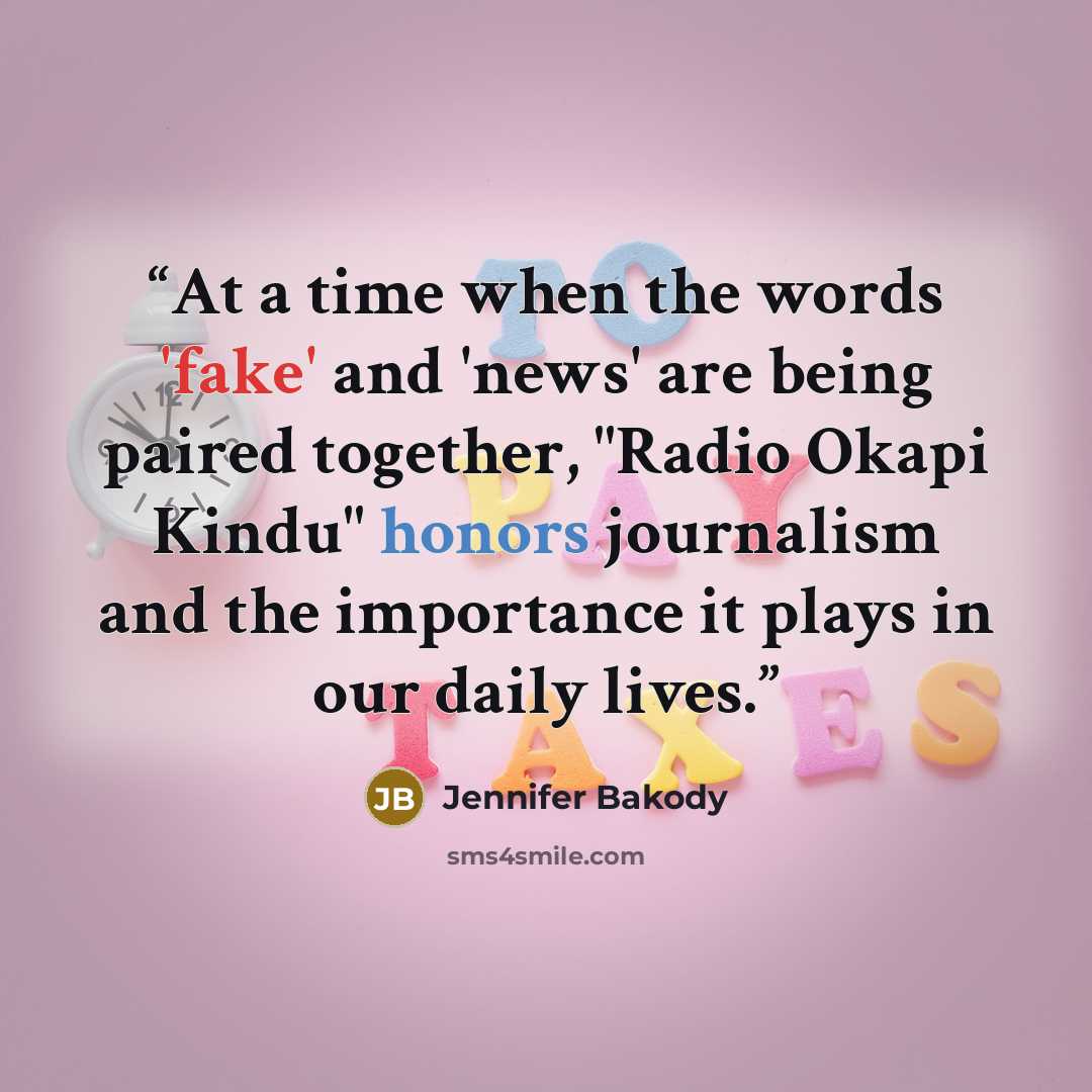 “At a time when the words 'fake' and 'news' are being paired together, "Radio Okapi Kindu" honors journalism and the importance it plays in our daily lives.” quote by Jennifer Bakody